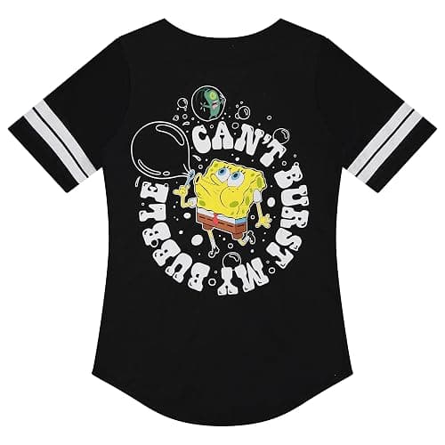 SpongeBob SquarePants Ladies Baseball Jersey - Spongebob, Mr Krabs, Squidward, Patrick - Mesh Button Down Baseball Jersey thumbnail 2