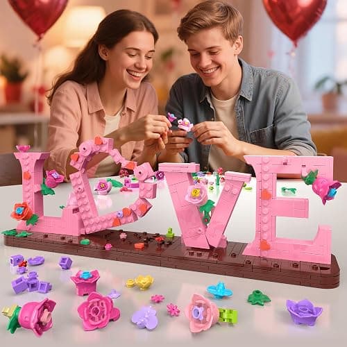 Booyuer Flower Building Set for Love, 791PCS DIY Romantic Floral Brick Kit, Graduation Gift, School Desk Decor, Room Decoration, Just Gift for Aged 6+ Kids Girls & Adults thumbnail 2