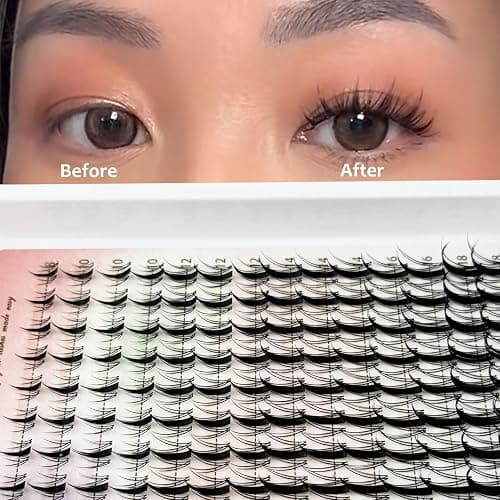 Fairy Lash Clusters Manga Cluster Eyelash Whybraw Anime Lash Clusters | Spiky Eyelashes Extensions Natural Look C-Curl Individual Wispy 8-18MM 140pcs Wet-Look Eye Lash Ultra-Thin Clear Lash Band thumbnail 5