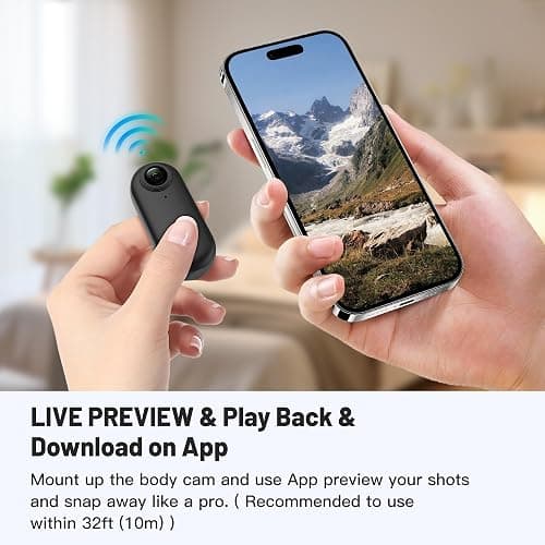Meoilkolnm Mini Body Camera, Wearable Action Body Cam, Thumb Size Hands Free Recording Body Worn Camera, Premium Portable Camcorder Mount Anywhere for Pet Walking, Work, Travel (Black, 64GB) thumbnail 4