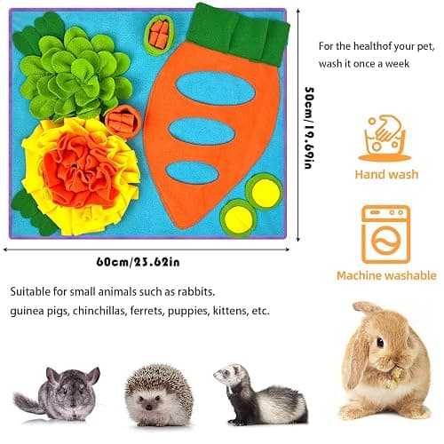 Rabbit Hay Feeder Bunny Foraging Mat Interactive Pet Foraging Toy for Bunny Guinea Pig Chinchillas Hamster Ferrets Small Animals thumbnail 3