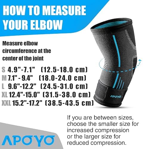 APOYO Elbow Brace for Tendonitis and Tennis Elbow, Compression Sleeve for Arthritis, Workouts, Reduce Joint Pain During Fitness Activity (Large) thumbnail 3
