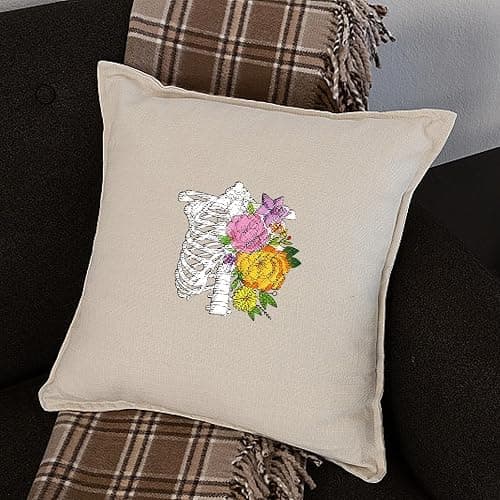 GLOBLELAND 4 Sheets Flower and Organ Skeleton Water Soluble Stabilizer Hand Sewing Stabilizers with Pre Printed Stick and Stitch Self Adhesive Wash Away Stabilizer for Bags Cloth Embroidery thumbnail 6
