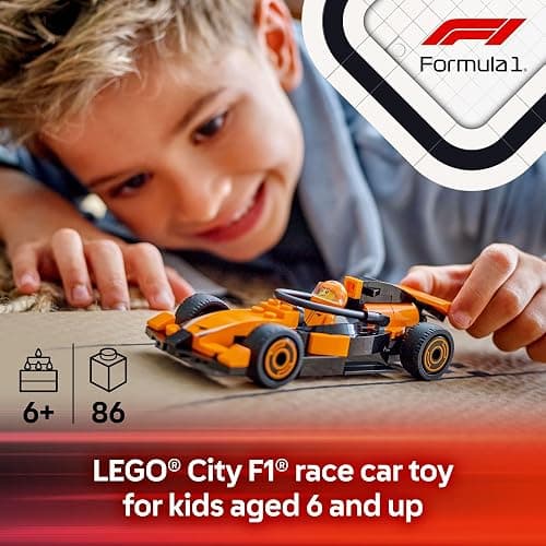 LEGO City F1 Driver with McLaren Race Car Toy - Model Car Building Toy Kit for Kids, Boys and Girls, Ages 6+ - F1 Collectible for Fans - with a Driver Minifigure - Gift Idea for Birthdays - 60442 thumbnail 2