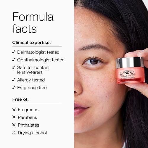 Clinique All About Eyes: Lightweight Eye Cream Vitamin C Formula + Rich Eye Cream Hyaluronic Acid Formula | Hydrating, Brightening, Depuffing thumbnail 8