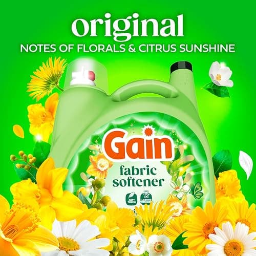 Gain, Liquid Laundry Fabric Softener, Laundry Conditioner, Long Lasting Scent, Softens, Freshness, Helps with Static & Wrinkles, Original Scent, 140 fl oz (Packaging May Vary) thumbnail 5