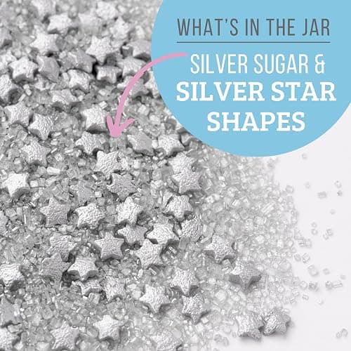Sweets Indeed Sanding Sugar Crystals for Baking & Decorating, 5.11 oz (Silver Galaxy) thumbnail 3