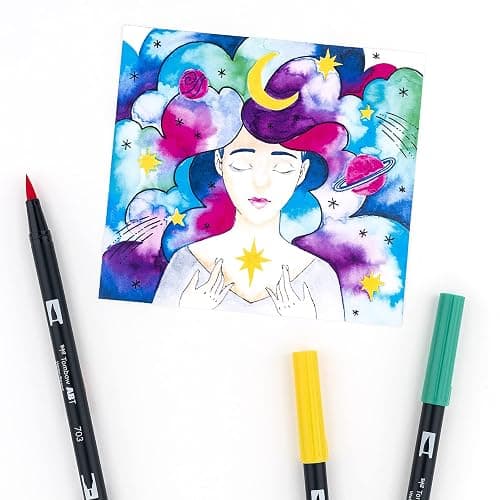 Tombow 56188 Dual Brush Pen Art Markers, Galaxy, 10-Pack. Blendable, Brush and Fine Tip Markers thumbnail 7