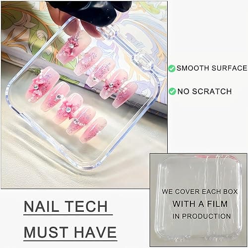 14 Pcs Press On Nail Packaging Box Press on Nail Storage Box for Press Ons with 60 Pcs Adhesive Double Sided Tape for Fake Nail Storage Case Nail Display Nail Salon Supplies Nail Art Business (Clear) thumbnail 5