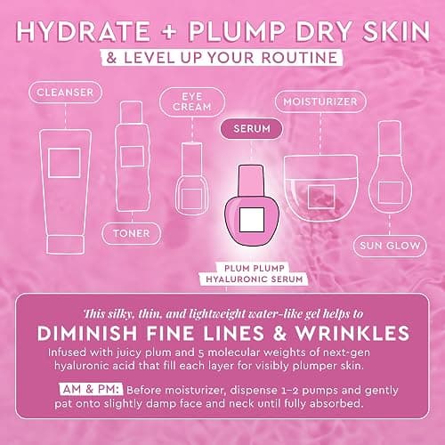 Glow Recipe Plum Plump Hyaluronsäure-Hautpflege-Serum – feuchtigkeitsspendende Hautpflege + Gesichtsserum für Frauen und Männer mit antioxidativer Pflaume + Vitamin B5 zur Reparatur der Hautbarriere thumbnail 4