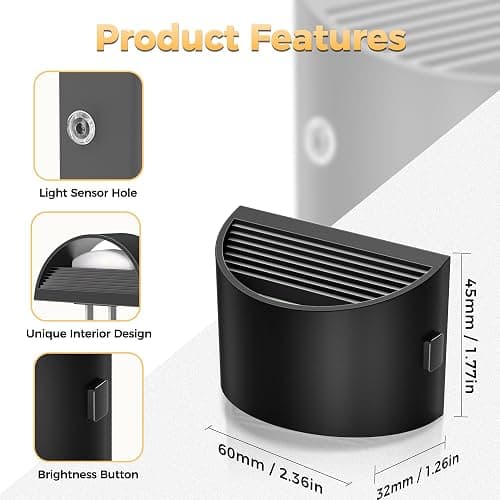 DORESshop LED Night Light[2 Pack], Night Lights Plug into Wall, 3 Level Brightness Adjustable Plug in Night Light, Dusk to Dawn Sensor, Nightlights for Adults, Bedroom, Bathroom, Hallway, 3000K thumbnail 4