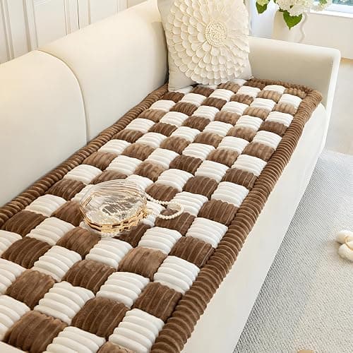 SRFYBGPY Couch Cover for Dogs Washable, Non Slip Fuzzy Pet Couch Covers for 3 Cushion Sofa Pet Friendly,All Seasons Soft Plush Furniture Bed Mats Sofa Slipcovers - Image 1