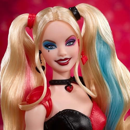 Barbie Signature Harley Quinn Collector Doll with Posable Body, Iconic Outfit, and Mallet Accessory, DC Batman 85th Anniversary Collectible thumbnail 2