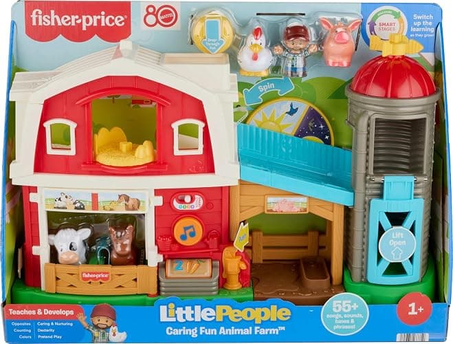 Fisher-Price Little People Toddler Toy Caring Fun Animal Farm Playset, Music & Learning for Pretend Play Ages 1+ Years, Multilanguage Version thumbnail 6