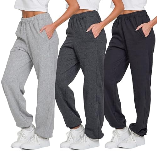 Ultra Performance Womens Joggers Wide Leg 3 Pack Sweatpants Women’s Active Jogger’s Baggy Cinch Bottoms Sweat Pants for Women - Image 1