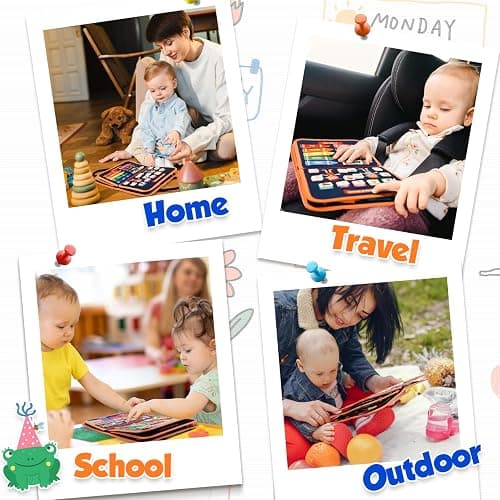 Toddler Toys Busy Board - Montessori Toys for 1-5 Year Old Boy Girl Gifts | Birthday Gifts for Kids, Sensory Toys Baby Essentials, Busy Book for Toddlers 1-5 Year Old, Airplane Activities Toys Gifts thumbnail 7
