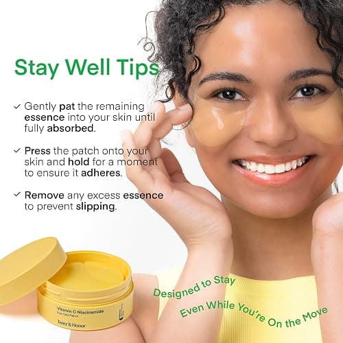Patchs Yeux Anti-Cernes Korean Skincare: Masque Gel Sous les Yeux à la Vitamine C, Niacinamide, Acide Tranexamique, Caféine & Acide Hyaluronique - Éclat, Anti-Poches & Anti-Rides, 60 Patchs Hydrogel thumbnail 5
