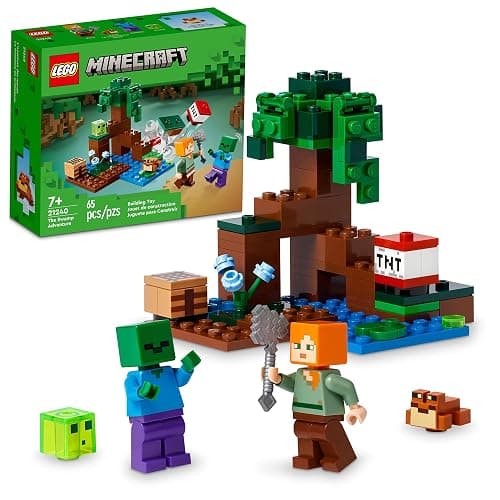 LEGO Minecraft The Swamp Adventure 21240, Building Game Construction Toy with Alex and Zombie Figures in Biome, Birthday Gift Idea for Kids Ages 8+ - Image 1
