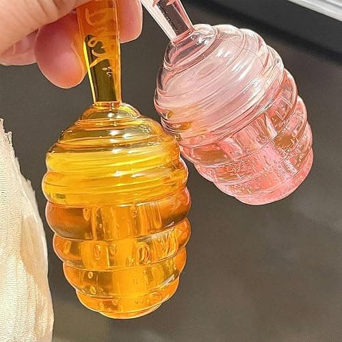 Honey Lip Oil, 2PCS Clear Lip Gloss Set Moisturizing Lip Glow Oil, Hydrating Long Lasting Plumping Lip Oil Non-Sticky Lip Glow Balm Lip Care, Cute Honey Flavors Liquid Lipstick - Image 1
