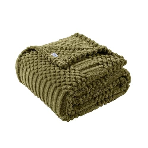 50x70 Inch Green Throw Blanket - Soft & Fluffy Fleece, Cute & Aesthetic, Perfect for Sofa, Couch, Chair, Bed, Living Room & Bedroom, All-Season Use, Plush & Cozy Decorative Blanket - Image 1