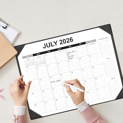 Desk Calendar 2026-2027 with Desk Mat – 22" x 17" Large Desk Pad Calendar Runs from July 2026 to December 2027, Office Supplies Desktop Monthly Calendar for Home & Office thumbnail 5