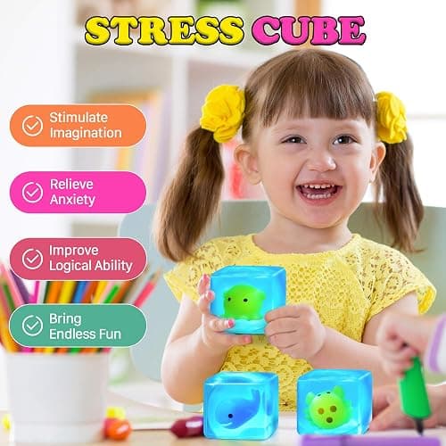 Squishy Stress Cube Fidget Toys Adults - Glow in The Dark Sensory Toys for Kids with Autism Stress Balls for Kids Squeeze Toys for Anxiety Stress Relief Gifts Whale Crab Octopus thumbnail 6