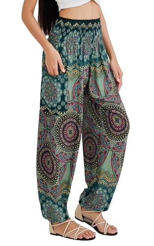 Joob Joob Boho Pants for Women - Hippie Harem Pants Women - Womens Yoga Pants – Comfy Bohemian Flowy Hippie Clothes thumbnail 3