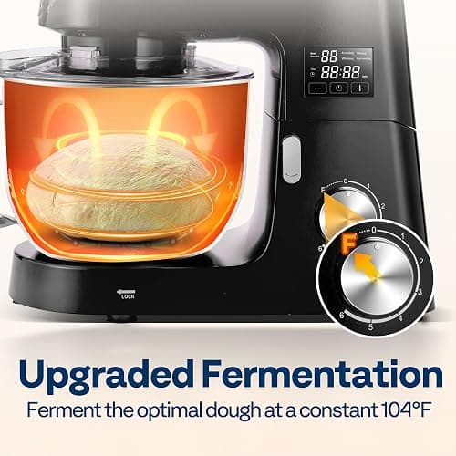 VIVOHOME 9 in 1 Multifunctional Stand Mixer with Fermentation, 6 Speed 7.5 Quart Kitchen Electric Food Mixer with Timer, Meat Grinder, Juice Blender, Vegetable Slicer, Pasta and Cookie Maker, Black thumbnail 4