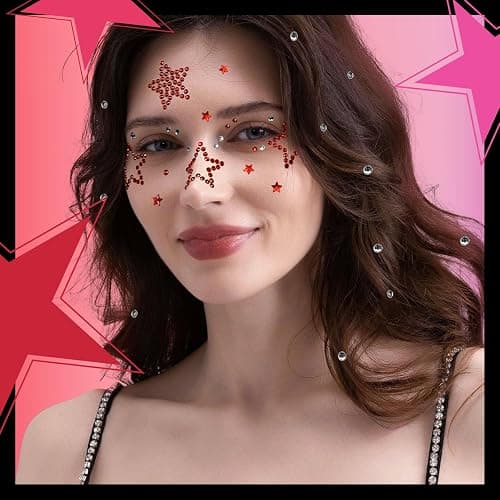 YGDZ Face Gems Face Jewels, Self Adhesive Hair Gems Festival Star Rhinestone Stickers for Face, Eye, Makeup, Body, Stick on Gems, Rave Accessories, Y2K Star Face Stickers for Kids, Women thumbnail 6