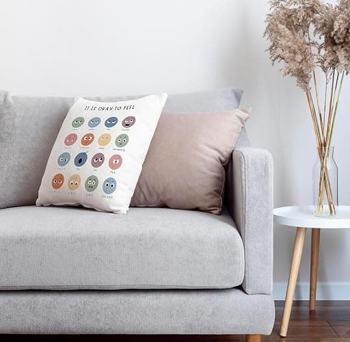 Nogrit Counseling Office Must Haves Pillow Cover, Calming Corner, Mental Health Pillowcase Decor for Home Kids,Mental Health Counselor Gifts, Calming Corner Pillow Covers 24x24 White thumbnail 5