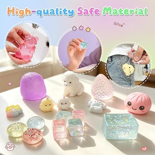 25pcs Squishy Kit, Cute Squeeze Toys Box Set,Gumdrop,Bear,Popsicle Multi Shapes Squishy Fun Box,Stress Balls for Adult, Classroom Prizes, Party Favors & Goodie Bags Stuffers for Ages 4-8 8-12 thumbnail 5