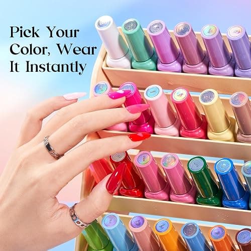 Beetles Winter Gel Polish Set – 36 Color Yellow Brown Pink Red Gel Polish Kit with Base Coat Glossy Matte Glitter Top Coat Soak Off UV LED Gel for Nail Art Manicure Salon DIY Gift for Women thumbnail 4