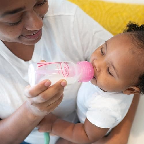 Dr. Brown's Anti-Colic Baby Feeding Set with Slow Flow Nipples, Travel Caps, Silicone Pacifier - Pink thumbnail 2