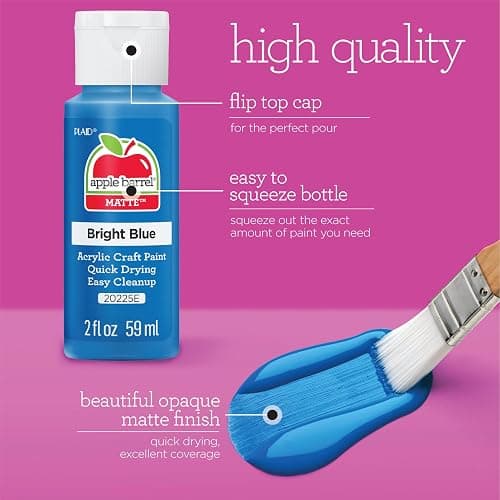 Apple Barrel, Vibrant Spectrum Collection Acrylic Craft Paint, PROMOABIII, 2 fl oz each, 16 assorted matte colors, 16 count thumbnail 4