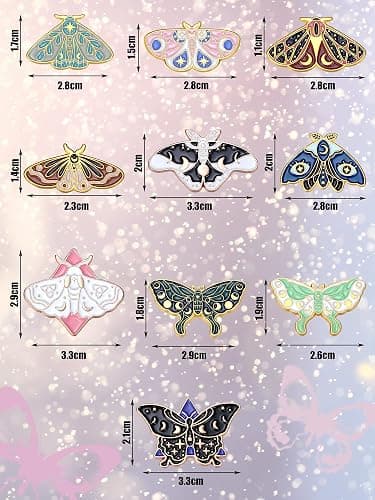 Janinka 10 Pcs Butterfly Enamel Pins Set Cute Enamel Backpack Lapel Pin Cool Horror Brooches for Steampunk Badge Jewelry thumbnail 8