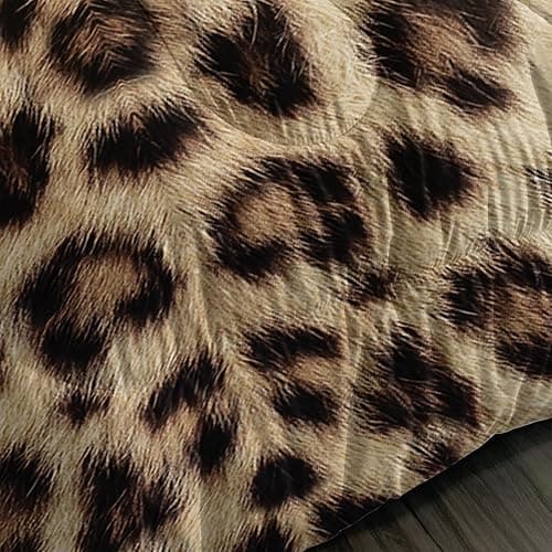 QOOMO 3Pcs Leopard Print Comforter Set Full,Cheetah Bedding Set for Teens Boys Girls,Brown Leopard Printed Comforter with 2 Pillowcases,Down Alternative,Soft and Lightweight thumbnail 5