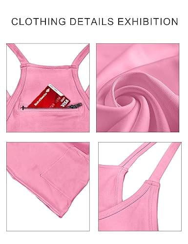 Womens Athletic Dress Hot Shot Mini Dress Built in Shorts Summer Workout Romper Dress 2025 Trendy Outfit - Pink - Small thumbnail 3