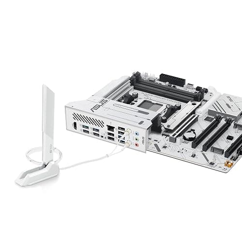 ASUS X870 MAX GAMING WIFI7 W AMD AM5 ATX Motherboard, 8-layer White PCB, 12+2+1 80A DrMOS, DDR5, PCIe 5.0 x16 Q-Release, 3x M.2, Wi-Fi 7 Q-Antenna, USB4® Type-C®, 2.5Gb LAN, BIOS FlashBack™, Aura Sync thumbnail 6