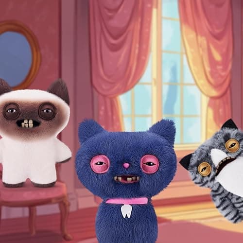Fuggler Alley Cats 9-Inch Plush Toy (Cheezee) Grey by ZURU – Funny Ugly Monster Stuffed Animal with Human-Like Teeth, Collectible Plush for Kids, Tweens, Teens, Adults & Cat-Loving Weirdos thumbnail 4