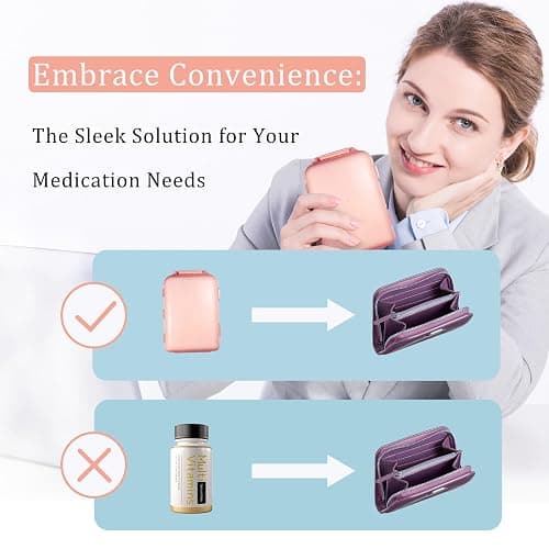 Pill Organizer with Medicine Labels 161 Labels Travel Daily Pill Container Mini Medication Organizer Storage Pill Organizer Travel Essentials Pill Case 7 Day (Blue, 1 Pack) thumbnail 6