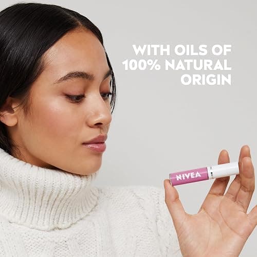 NIVEA Candy Pink Lip Oil (5.5ml), Moisturised Lips With 100% Natural Oils Including Jojoba Oil, Long Lasting and Non-Sticky Lip Gloss thumbnail 4