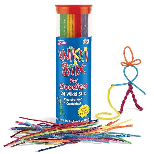 Wikki Stix for Doodlers - Kid's Travel Essential: Portable Creativity On-The-Go! Pack of 24 Wikki Stix in Neon and Primary Colors. Made in USA ! 3 & Up. thumbnail 3