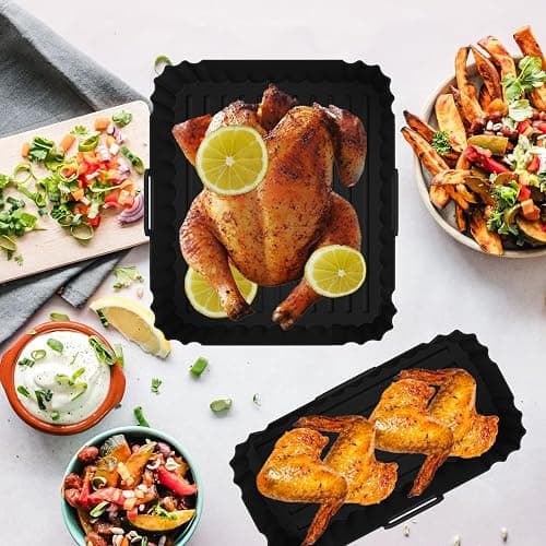 Silicone Air Fryer Liners for Philips Dual Basket Air Fryer 3000 Series 6L/3L, Reusable Dual Airfryer Liners Air Fryer Accessories for Philips Dual Basket Airfryer NA350/00 thumbnail 2