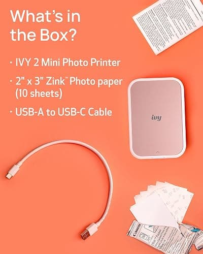 Canon IVY 2 Mini Photo Printer, Print from Compatible iOS & Android Devices, Sticky-Back Prints, Blush Pink + ZINK Photo Paper 20 Sheets Pack thumbnail 7