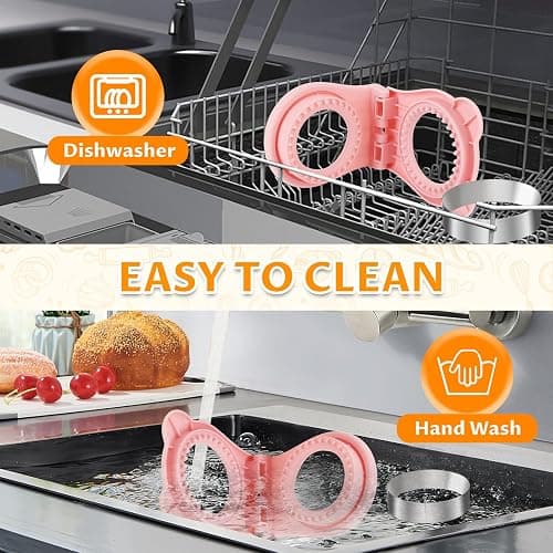 CHICHAUS Uncrustable Sandwich Maker,Sandwiches Pocket Circle Shape 3.7Inch Sandwich Cutter and Sealer,Sandwich Cutter for Kids Breakfast and lunchboxes (Pink) thumbnail 7