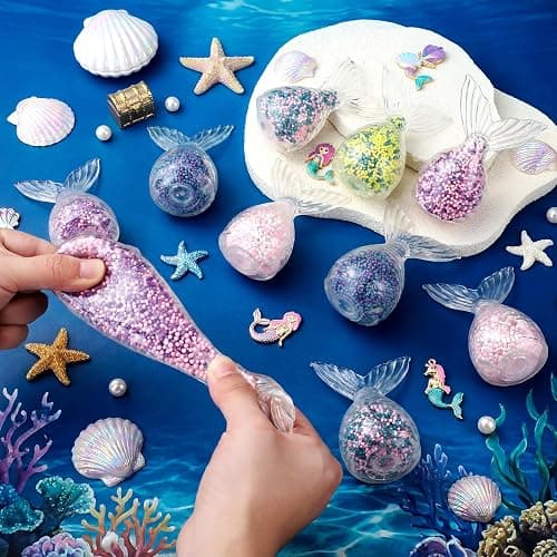 JolliLudo 24 Pcs Mermaid Party Favors Stress Relief Balls Bulk Squeeze Ball Set for Mermaid Birthday Party Favors Under the Sea Decoration Supplies thumbnail 2