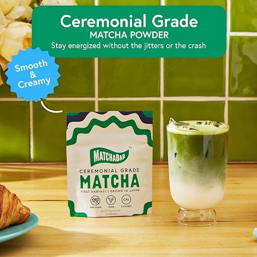 Matchabar Matcha Powder (30g) - Ceremonial Grade Authentic Japanese Matcha Green Tea - Matcha Green Tea Harvested in Japan - Matcha Tea Powder Latte - Zero Sugar, Vegan & 0 Calories thumbnail 3