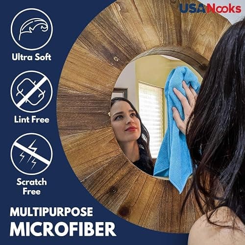 USANOOKS Microfiber Cleaning Cloth Grey - 12 Pcs (12.5"x12.5") - High Performance - 1200 Washes, Ultra Absorbent Microfiber Towel Weave Grime & Liquid for Streak-Free Mirror Shine - Car Washing Cloth thumbnail 7