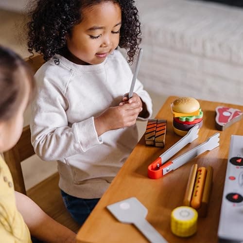 Melissa & Doug Grill and Serve BBQ Set with Pretend Play Toy Food & Kids Play Kitchen Accessories, Preschool Learning Toys for Girls & Boys 3+ thumbnail 7