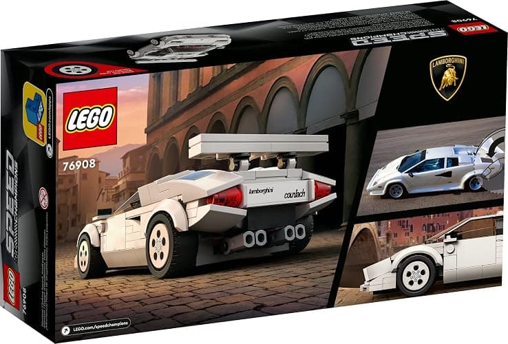 Lego Speed Champions Lamborghini Countach 76908, Race Car Toy Model Replica, Collectible Building Set with Racing Driver Minifigure thumbnail 6
